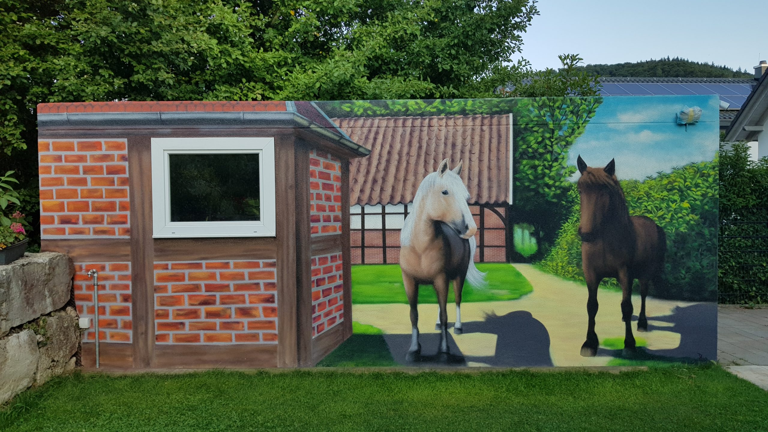 Bauernhof mit Pferden